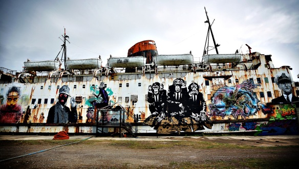 Duke Of Lancaster Graffiti Art Ship...FLINT, WALES - MAY 09:  Th